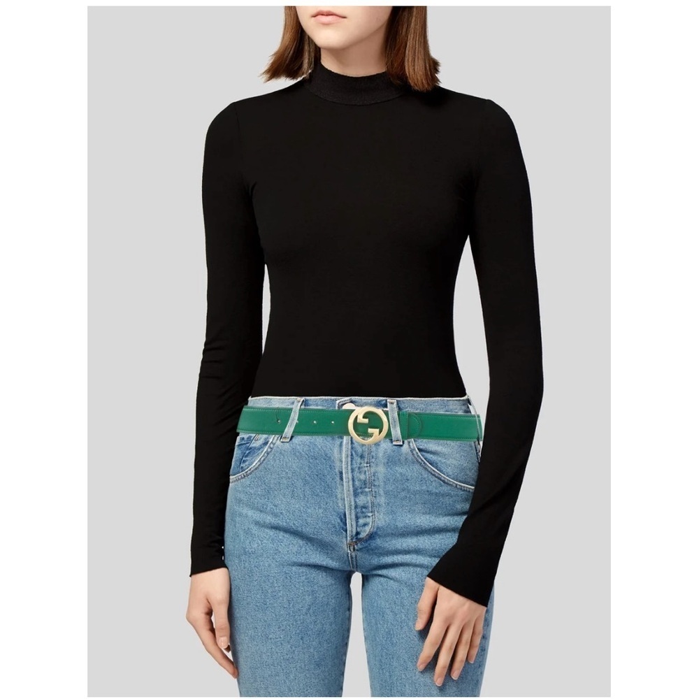 Gucci Emerald Belt with Gold Emblem - Picture 2 of 6